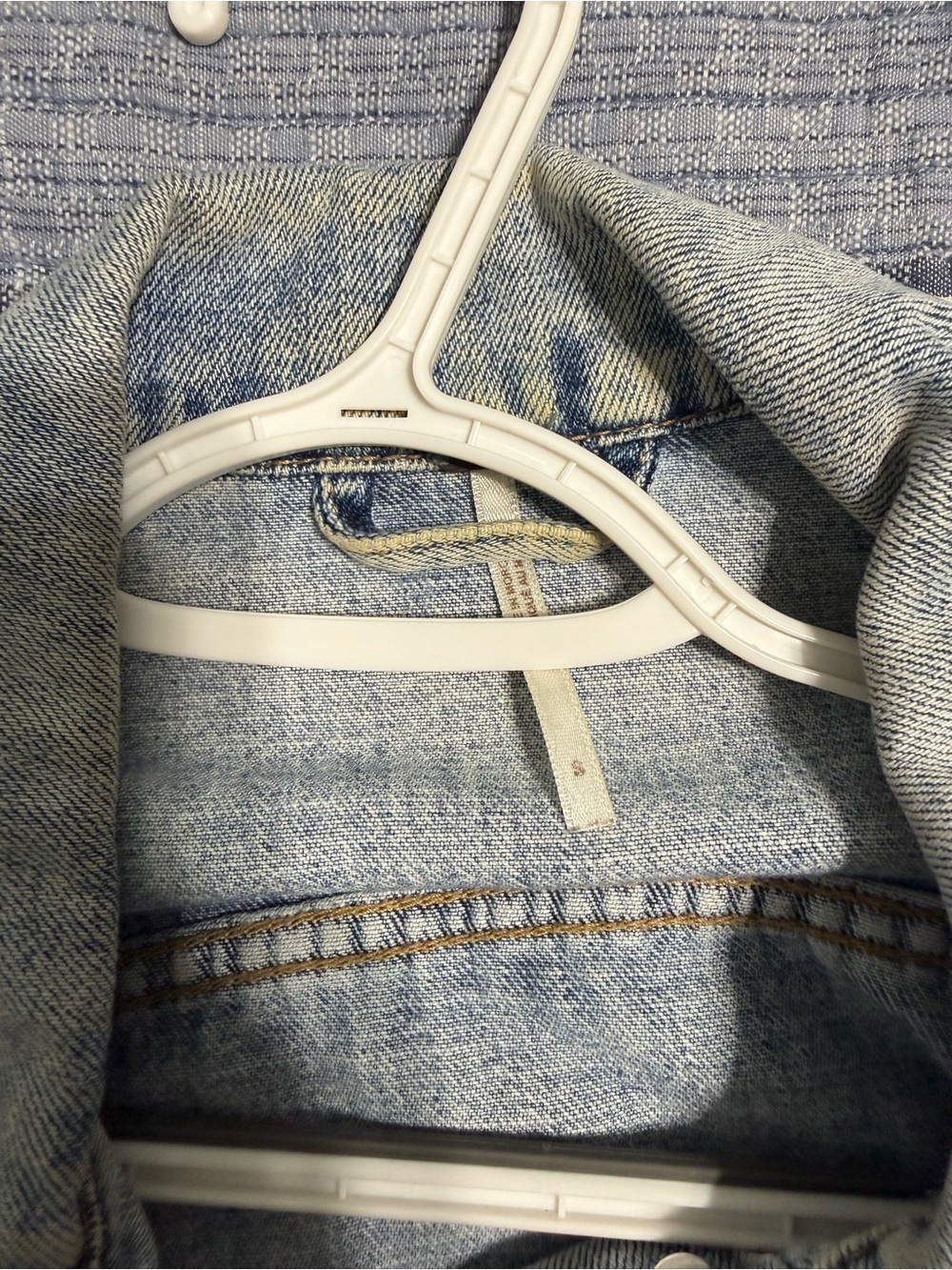 Free People Light Wash Denim Jacket in Pale Blue - Picture 2 of 3